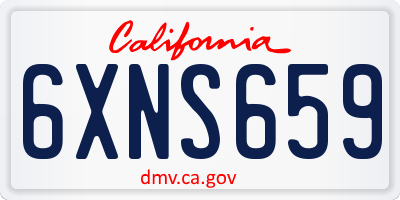 CA license plate 6XNS659