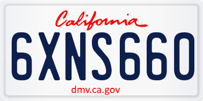 CA license plate 6XNS660