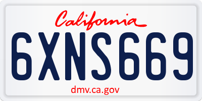 CA license plate 6XNS669