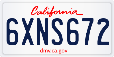 CA license plate 6XNS672