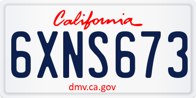 CA license plate 6XNS673