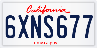 CA license plate 6XNS677