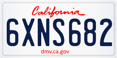 CA license plate 6XNS682