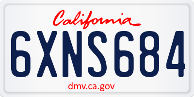 CA license plate 6XNS684