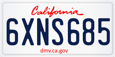 CA license plate 6XNS685