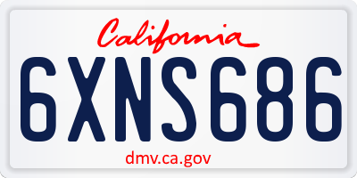 CA license plate 6XNS686