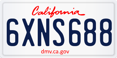 CA license plate 6XNS688