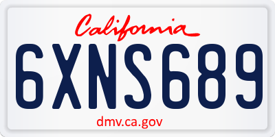 CA license plate 6XNS689