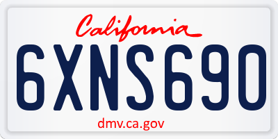 CA license plate 6XNS690
