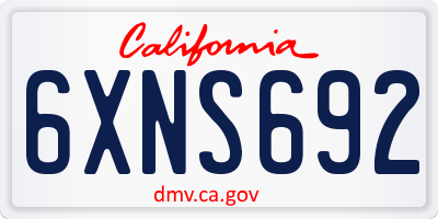 CA license plate 6XNS692
