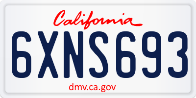 CA license plate 6XNS693