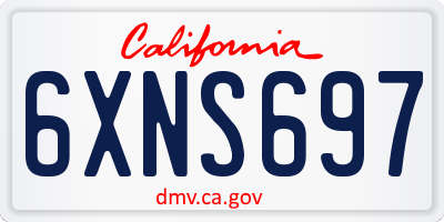 CA license plate 6XNS697