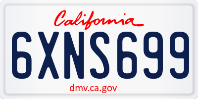 CA license plate 6XNS699