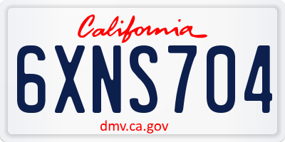 CA license plate 6XNS704