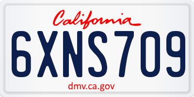 CA license plate 6XNS709