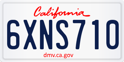 CA license plate 6XNS710