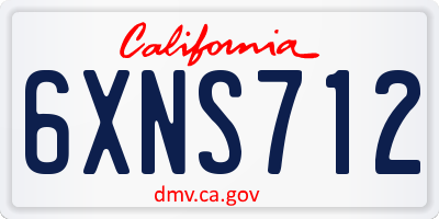 CA license plate 6XNS712