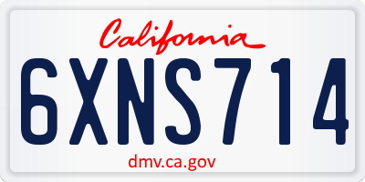 CA license plate 6XNS714
