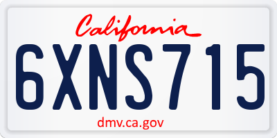 CA license plate 6XNS715