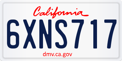 CA license plate 6XNS717