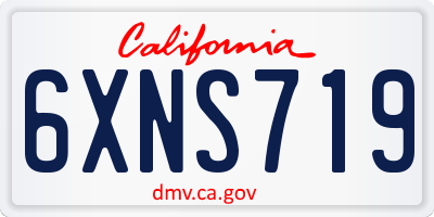 CA license plate 6XNS719