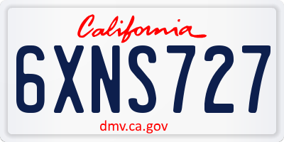 CA license plate 6XNS727