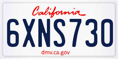 CA license plate 6XNS730