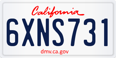 CA license plate 6XNS731