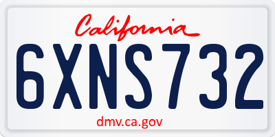 CA license plate 6XNS732