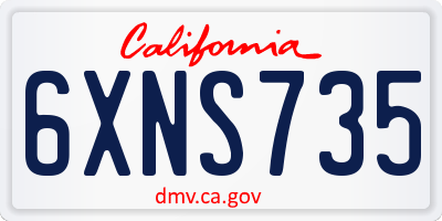 CA license plate 6XNS735