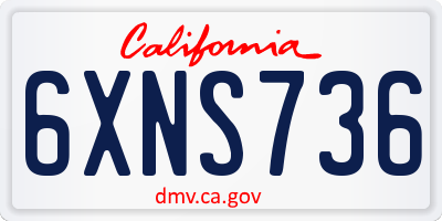 CA license plate 6XNS736