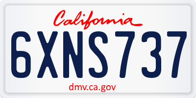 CA license plate 6XNS737