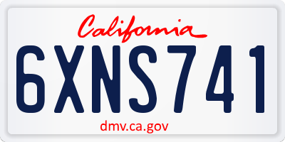 CA license plate 6XNS741