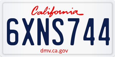 CA license plate 6XNS744