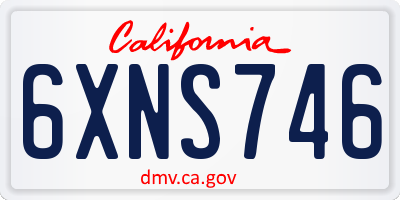 CA license plate 6XNS746