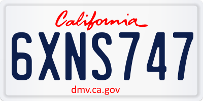 CA license plate 6XNS747
