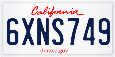 CA license plate 6XNS749