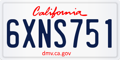 CA license plate 6XNS751