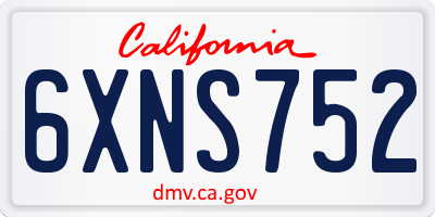 CA license plate 6XNS752