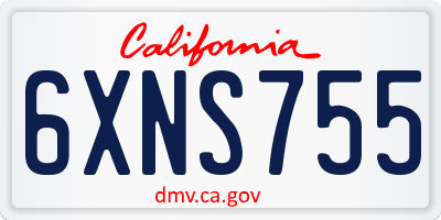 CA license plate 6XNS755