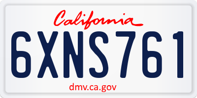 CA license plate 6XNS761