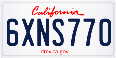 CA license plate 6XNS770