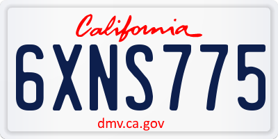 CA license plate 6XNS775