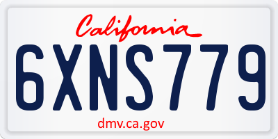 CA license plate 6XNS779