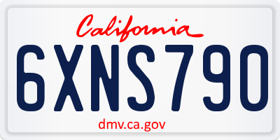 CA license plate 6XNS790