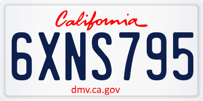 CA license plate 6XNS795