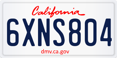 CA license plate 6XNS804