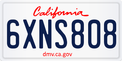 CA license plate 6XNS808