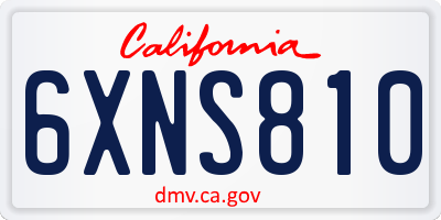 CA license plate 6XNS810