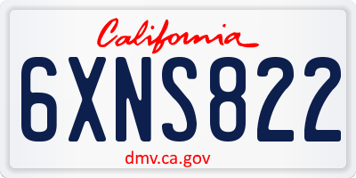 CA license plate 6XNS822